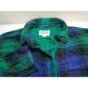 American Eagle Womens Small‎ Plaid Button Up Shirt Long Sleeve Flannel